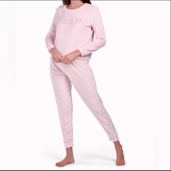 JUICY COUTURE Pink Velour Loungewear Set NWT Size Large - Picture 1 of 6